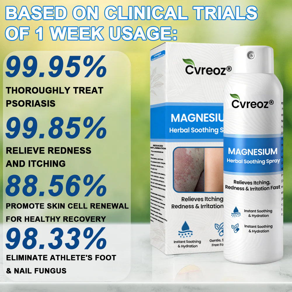 ✅  Official Store: Cvreoz® Magnesium Herbal Psoriasis Spray ⚕️ FDA Certified (for the treatment of psoriasis and eczema, improvement of bacterial infections in the genital area, treatment of acne and warts, eliminates psoriasis and eczema, etc.) (zth)