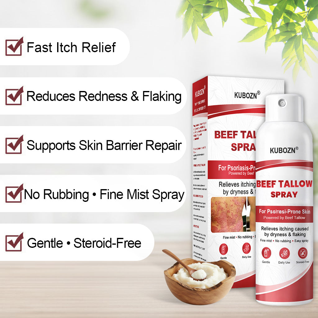 KUBOZN® Tallow Spray — The No-Rub Relief for Psoriasis-Prone Skin✨