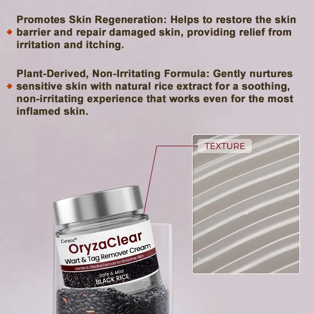 Cvreoz® OryzaClear Wart & Tag Remover Cream 👨‍⚕️ FDA Approved (Gentle & Effective Formula for Smoother Skin)