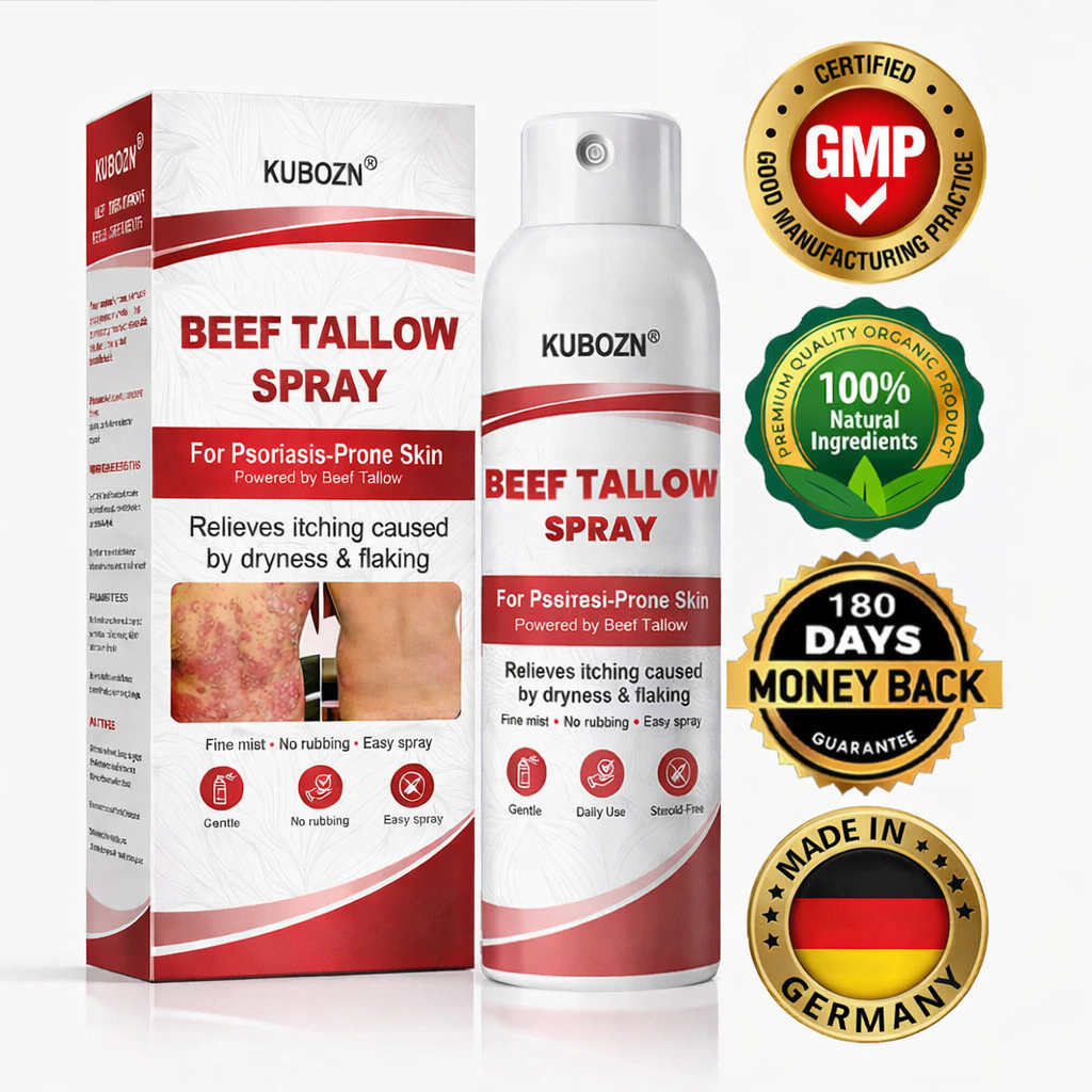 KUBOZN® Tallow Spray — The No-Rub Relief for Psoriasis-Prone Skin✨
